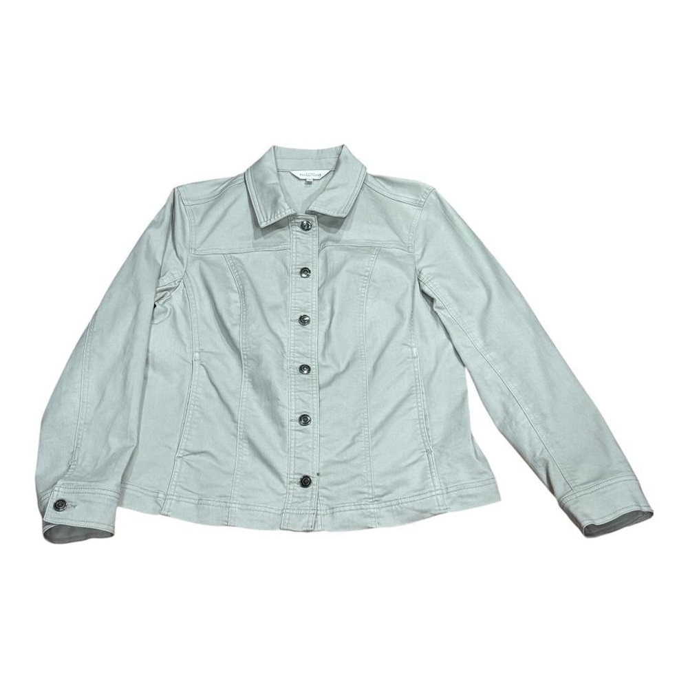 Northern Reflections Jacket Womens Large Gray Button Front Stretch Casual Coat
